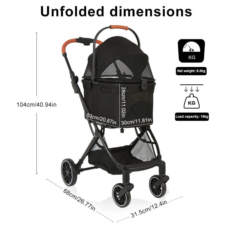 pet stroller small dimension