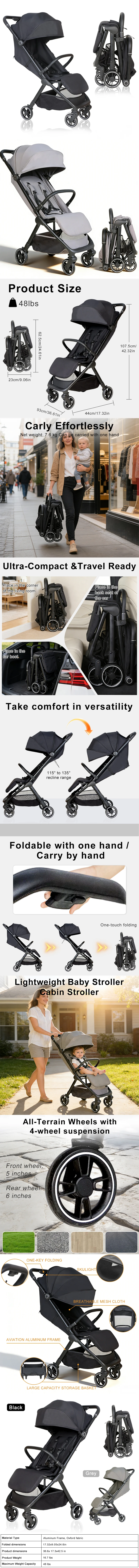 Lightweight Baby Travel Stroller description