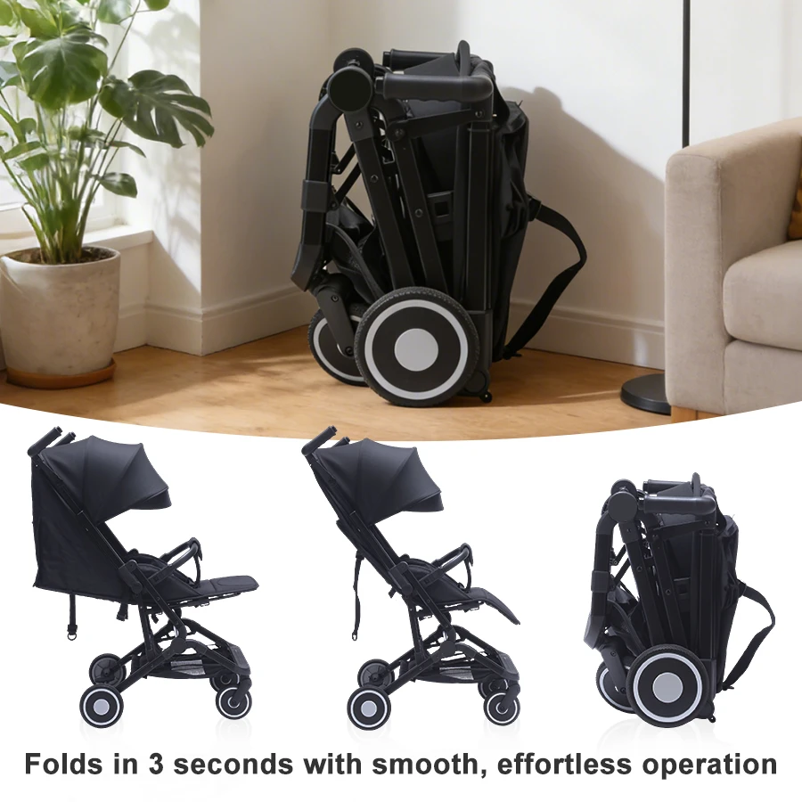 compact folding stroller fold in second