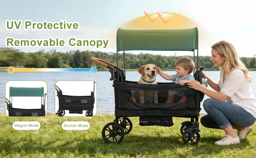 wagon stroller with canopy
