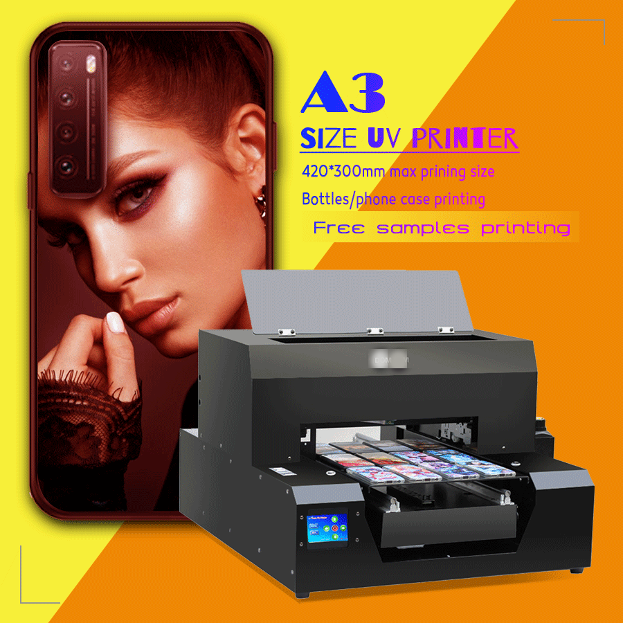 Wood Glass Metal UV LED Printer A3 Size DX5 Printing Machine