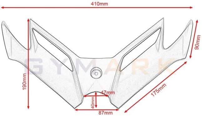 Motorcycle Body Frame Protection for Kawasaki Ninja 300 Ninja 250 NINJA300\\/250 2013 2014 2015 2016 2017 Motorcycle Accessories Decoration Pneumatic Tail Spoiler Protector Front Fairing (Black)