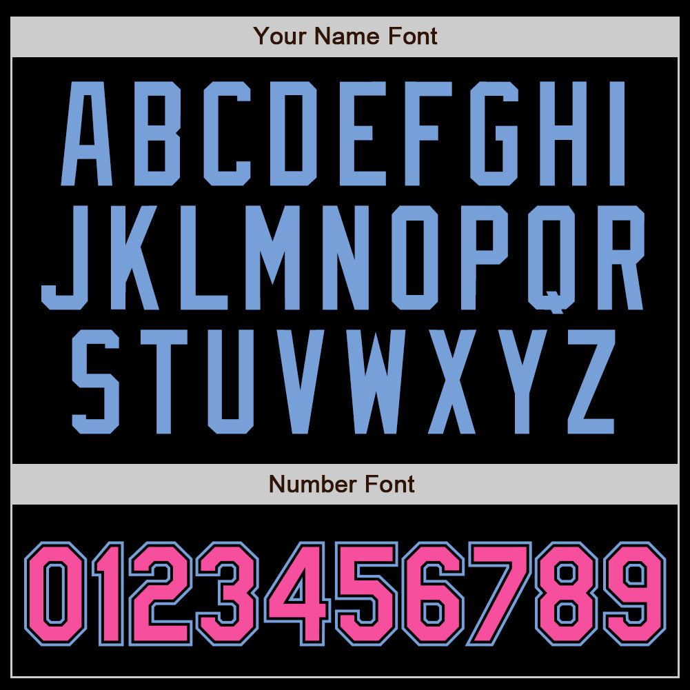 Custom Black Light Blue Pinstripe Pink-Light Blue Authentic Baseball Jersey