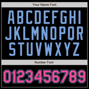 Custom Black Light Blue Pinstripe Pink-Light Blue Authentic Baseball Jersey