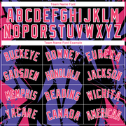 Custom Black Pink-Purple 3D Pattern Design Geometric Shapes Authentic Basketball Jersey