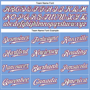 Custom Light Blue White Pinstripe Pink-Black Authentic Baseball Jersey