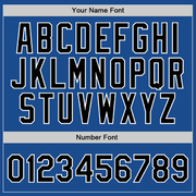 Custom Blue Black-White Authentic Throwback Basketball Jersey