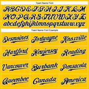 Custom Yellow Black Pinstripe Black-White Authentic Baseball Jersey