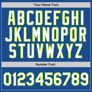 Custom Blue White-Neon Green Authentic Throwback Basketball Jersey