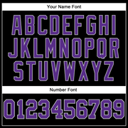 Custom Black Purple-Gray Authentic Throwback Basketball Jersey