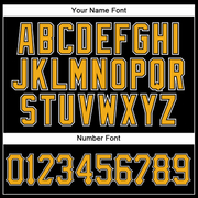 Custom Black Gold Pinstripe Gold-White Authentic Baseball Jersey