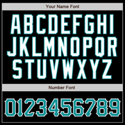 Custom Black Aqua Pinstripe Teal-White Authentic Baseball Jersey