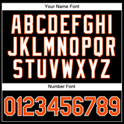 Custom Black White Pinstripe Orange-White Authentic Baseball Jersey