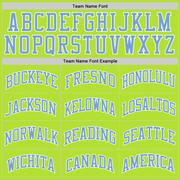 Custom Neon Green Light Blue-White Authentic Throwback Basketball Jersey