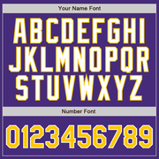 Custom Purple White Pinstripe Gold-White Authentic Baseball Jersey