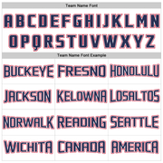 Custom White Navy-Red Authentic Throwback Basketball Jersey