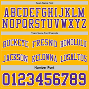 Custom Purple Gold-White Reversible Double Side Basketball Jersey