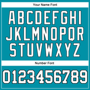 Custom Teal White Pinstripe White-Black Authentic Basketball Jersey