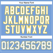 Custom Light Blue White Pinstripe White-Gold Authentic Basketball Jersey