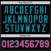 Custom Black Pink-Teal Authentic Throwback Basketball Jersey