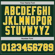 Custom Hunter Green Gold-White Authentic Throwback Basketball Jersey