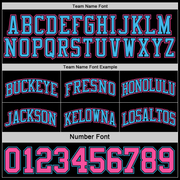 Custom Reversible Black Pink-Sky Blue Double Side Basketball Jersey