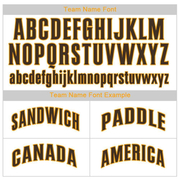 Custom White Brown Pinstripe Brown-Gold Baseball Jersey