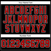 Custom Black Red Pinstripe Red-White Authentic Baseball Jersey