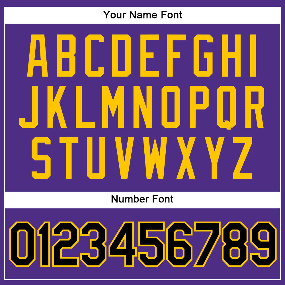 Custom Purple Black Pinstripe Black-Gold Authentic Basketball Jersey