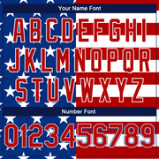 Custom Royal Red-White 3D Pattern Design American Flag Authentic Basketball Jersey