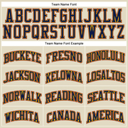 Custom Cream Navy Yellow-Maroon Authentic Throwback Basketball Jersey