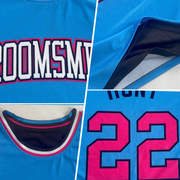 Custom Reversible Black Pink-Sky Blue Double Side Basketball Jersey