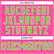 Custom Pink Neon Green-White Authentic Throwback Basketball Jersey