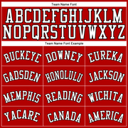 Custom Red White Pinstripe Black-White Authentic Baseball Jersey