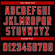 Custom Black Red-White Side Panel Abstract Lines Authentic City Edition Basketball Jersey