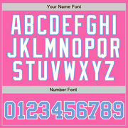 Custom Pink White Pinstripe Light Blue-White Authentic Baseball Jersey