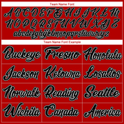 Custom Red Black Pinstripe Black-White Authentic Baseball Jersey