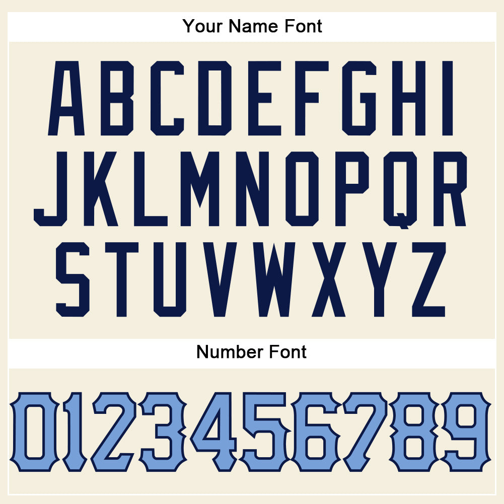 Custom Cream Navy Pinstripe Light Blue-Navy Authentic Baseball Jersey