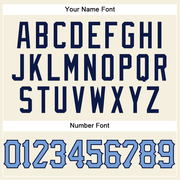 Custom Cream Navy Pinstripe Light Blue-Navy Authentic Baseball Jersey