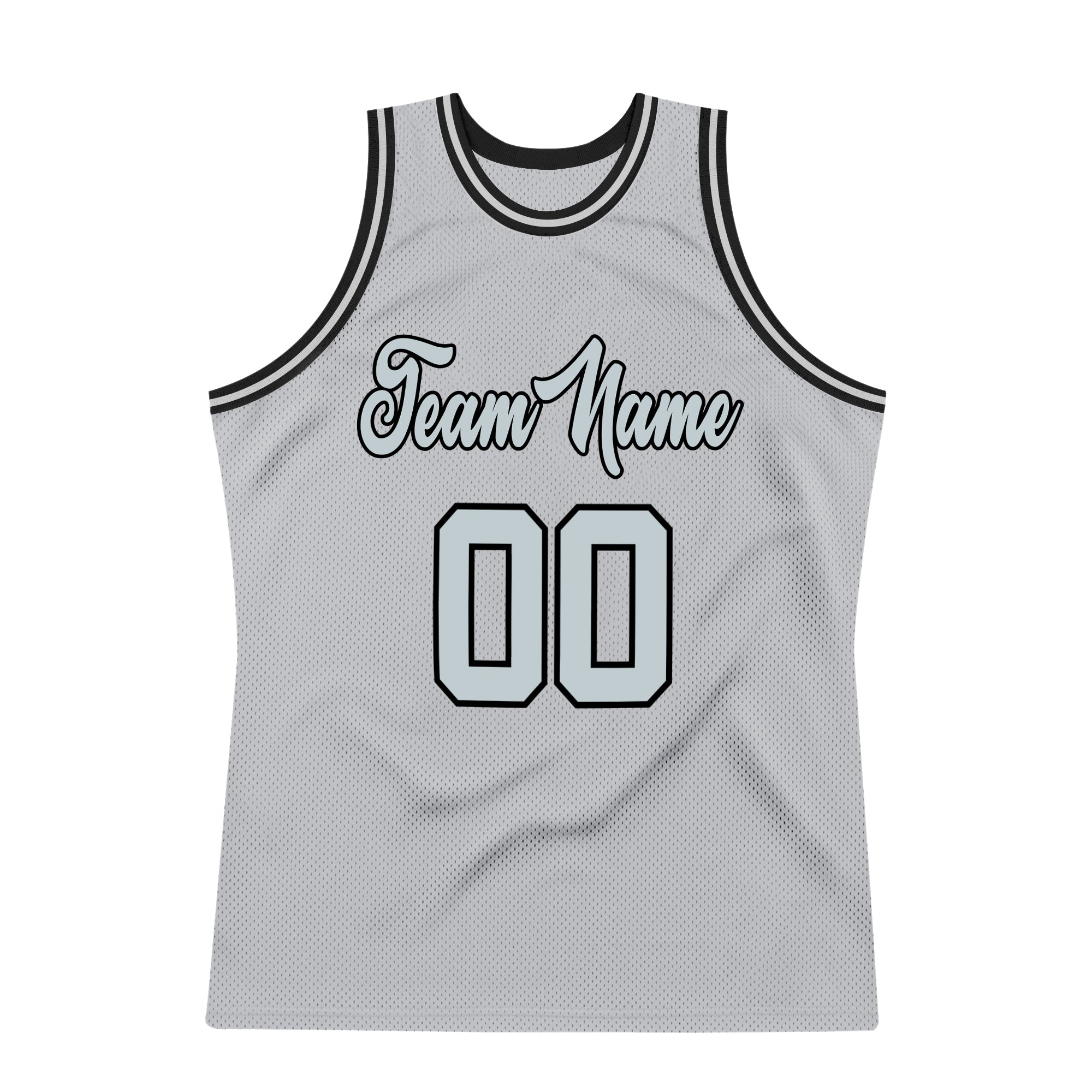 Custom Gray Silver-Black Authentic Throwback Basketball Jersey