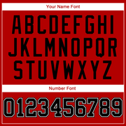 Custom Red Black Pinstripe Black-White Authentic Baseball Jersey