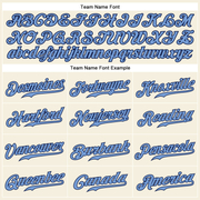 Custom Cream Navy Pinstripe Light Blue-Navy Authentic Baseball Jersey