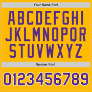 Custom Gold Purple-White Authentic Throwback Basketball Jersey