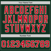 Custom Hunter Green Red-Cream Authentic Throwback Basketball Jersey