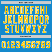 Custom Blue Gold-White Authentic Throwback Basketball Jersey