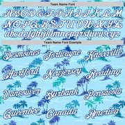 Custom Light Blue White-Royal 3D Pattern Hawaii Palm Trees Authentic Basketball Jersey