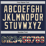 Custom Navy Vintage USA Flag Cream-Red Authentic Throwback Basketball Jersey