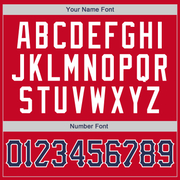 Custom Red Navy-White Round Neck Rib-Knit Basketball Jersey