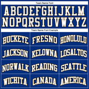 Custom Royal White Pinstripe White Old Gold-Black Authentic Basketball Jersey