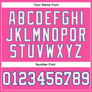 Custom Pink White-Royal Authentic Throwback Basketball Jersey